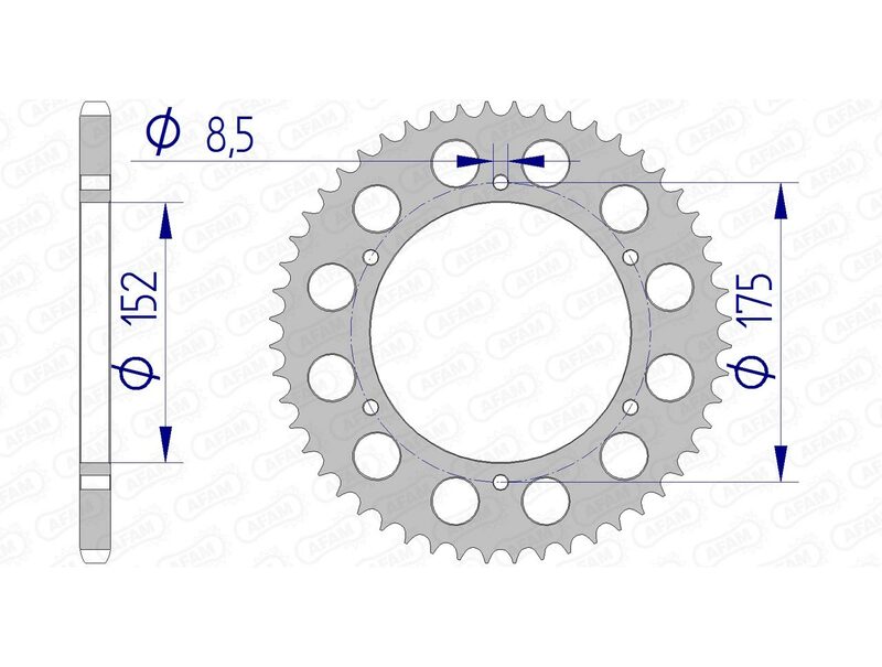 Afam Aluminium Ultra -Light Hard AnoDivied заден Spropet 13301 - 520