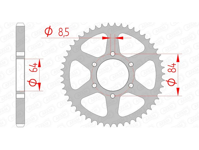 AFAM Steel Standard Rear Sprock 14200 - 428