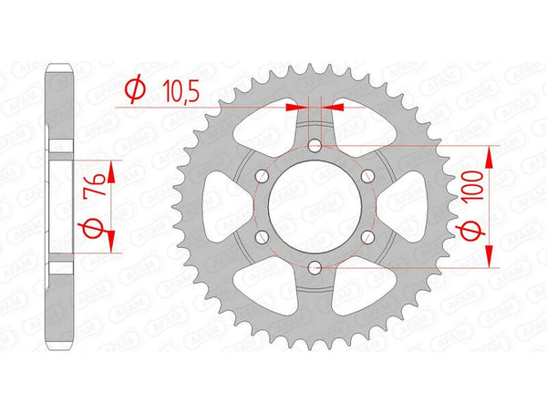 AFAM STEEL STANDARD REAR SPROPET 14902 - 530 14902-44