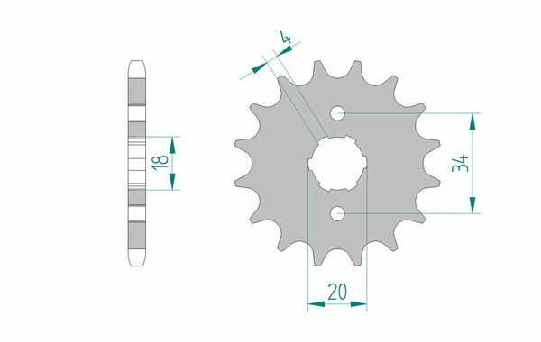 Afam Steel Standard Front Spook 20200 - 428 20200-14