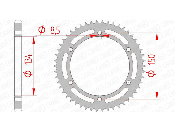 AFAM STEEL STANDARD REAR SPROPET 16203 - 428 16203-50