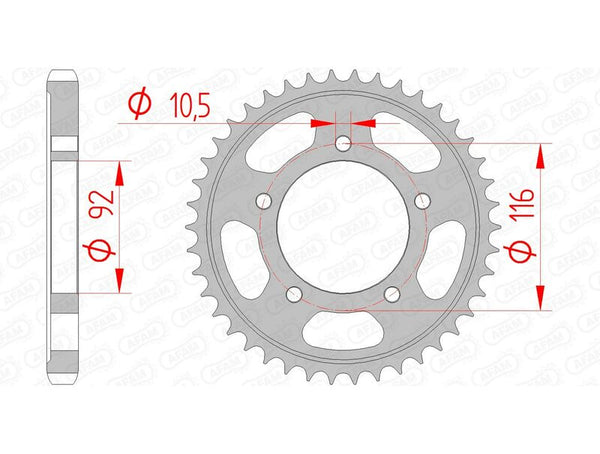 AFAM Steel Standard Отзад говори 16900530 16900-41