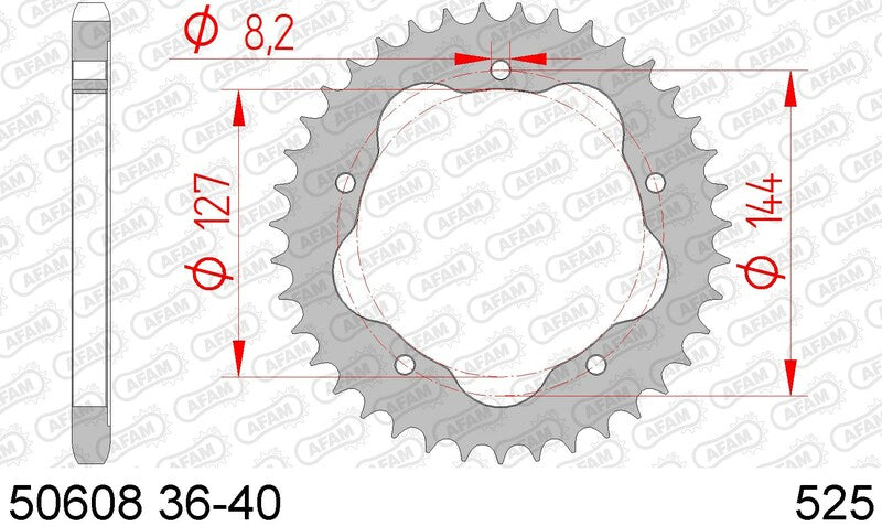 AFAM Steel Standard заден Spropet 50608K - 525 - Изисква заден носач на Spropet Afam