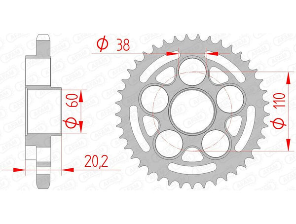 AFAM STEEL STANDARD REAR SPROPET 50800 - 525 50800-43