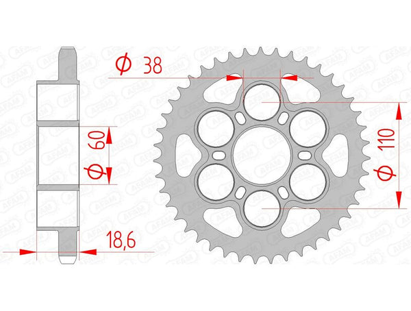 AFAM STEEL STANDARD REAR SPROPET 50801 - 525 50801-43
