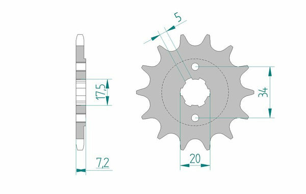 AFAM Steel Standard Front Sprock 20305 - 520 20305-12