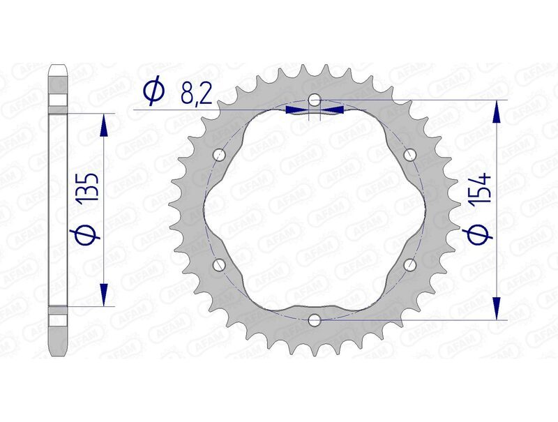 AFAM Aluminium Ultralight Hard Anodized задно зъбно колело 51804 - 520 - Изисква заден елементен носител на AFAM