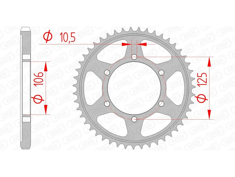 AFAM Steel Standard Rear Sprock 86605 - 525