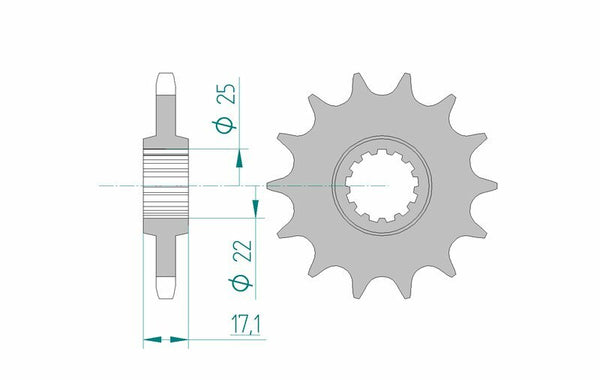 AFAM Steel Standard Front Sprock 20405 - 525 20405-16