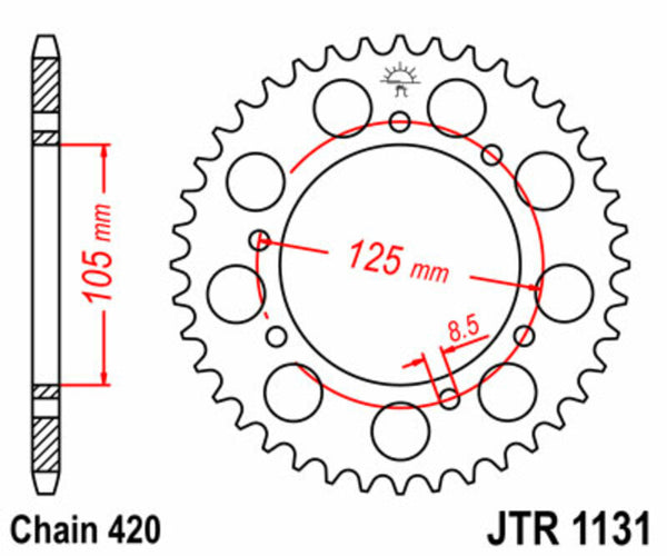 JT Sprock's Steel Standard Rear Sprock 1131 - 420 JTR1131.58