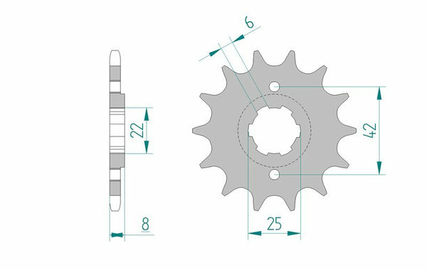 AFAM Steel Standard Front Sprock 20500 - 520 20500-14