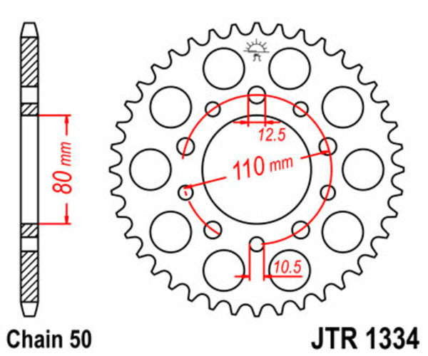 JT Sprock's Steel Standard Rear Sprock 1334 - 530 JTR1334.44