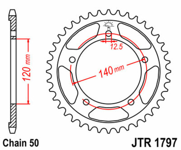 Стоманен заден плотове на JT Sprock 1797 - 530 JTR1797.41