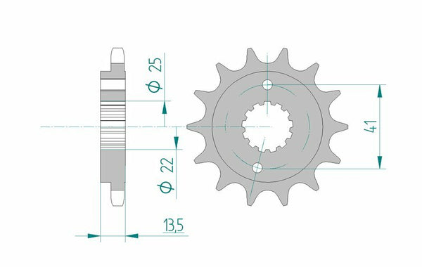AFAM Steel Standard Front Spook 20507 - 525 20507-14