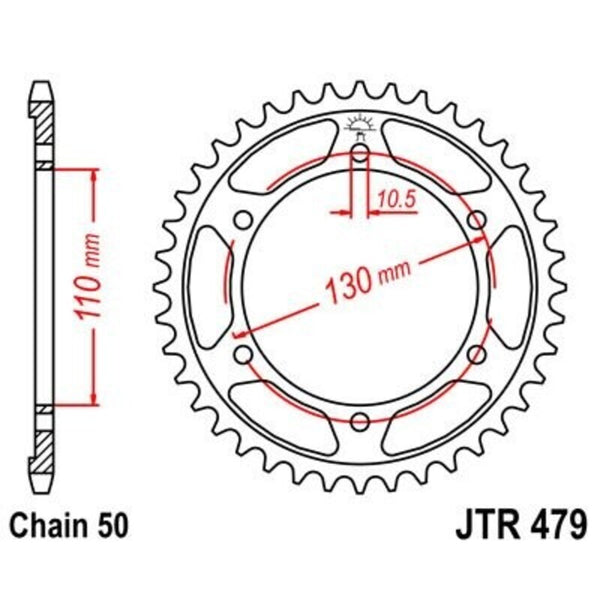Zinc Standard задно зъбче 479 - 530 JTR479.48ZBK
