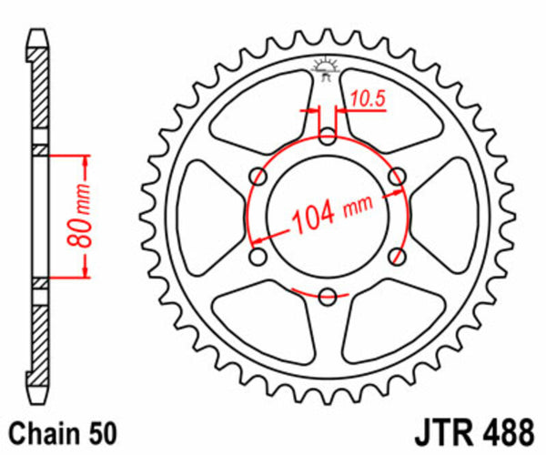 Стоманеното задно с зъбно колело на JT Sprock 488 - 530 JTR488.44
