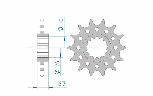 AFAM Steel Standard Front Sprock 20608 - 520 20608-16