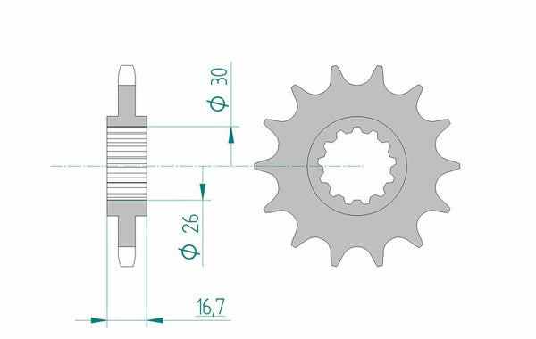 AFAM Steel Standard Front Sprock 20612 - 525 20612-15