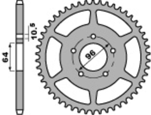 PBR Standard C45 Steel заден прок 254 - 520 254 43 C45