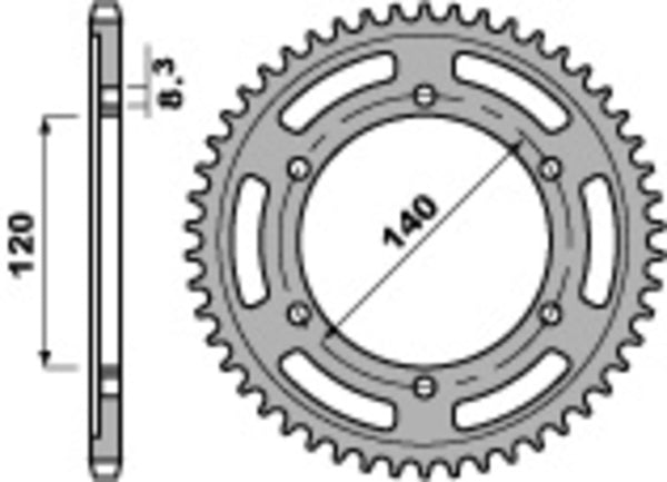 PBR Standard C45 Steel заден прок 260 - 520 260 38 C45