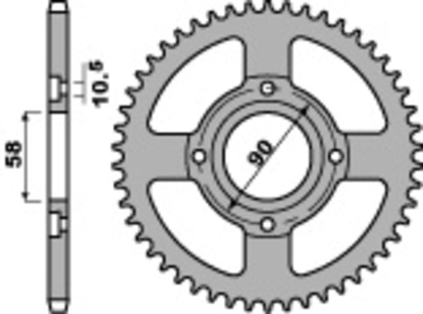 PBR Standard C45 Steel задно смоно 269 - 428 269 41 C45