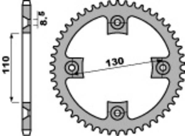 PBR Standard C45 Steel задно смоно 4306 - 420 4306 56 C45