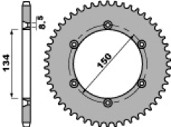 PBR Standard C45 Steel задно зъбче 4330 - 428 4330 52 C45