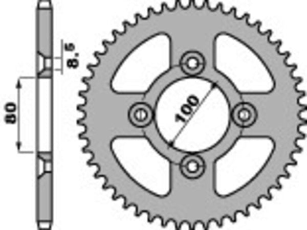 PBR Standard Steel Reary Sprock 4351 - 428 4351 38 F