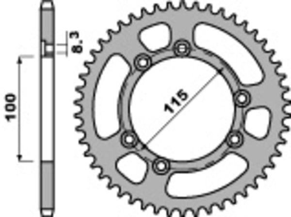 PBR Standard Steel Reary Sprock 4370 - 428 4370 55 F