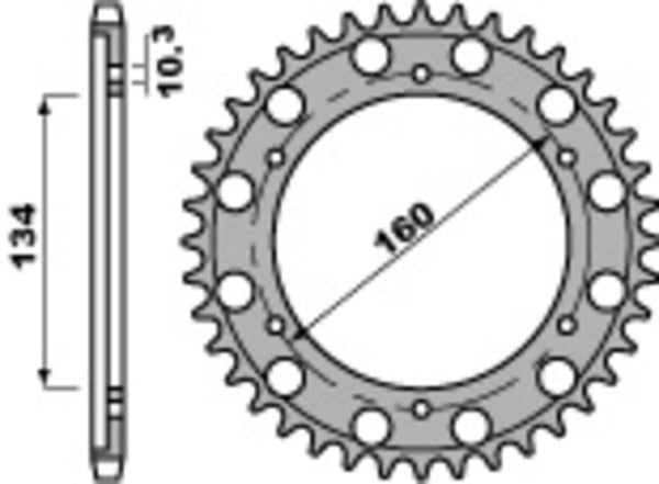 PBR Standard C45 Steel задно зъбче 4399 - 530 4399 42 C45