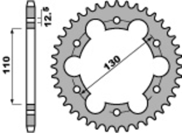 PBR Standard C45 Steel задно слепче 4401 - 530 4401 40 C45