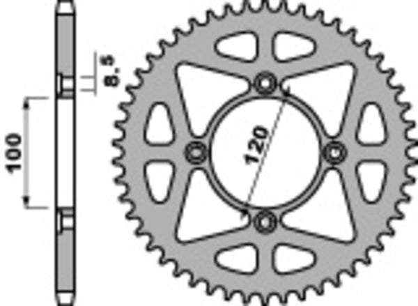 PBR Standard Steel Rakey Spock 4478 - 428 4478 54 f