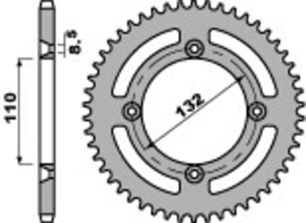 PBR Ultra -Light Aluminium заден Spropet 4486 - 428 4486 49 L