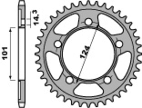 PBR Standard C45 Steel задно смоно 4508 - 525 4508 38 C45