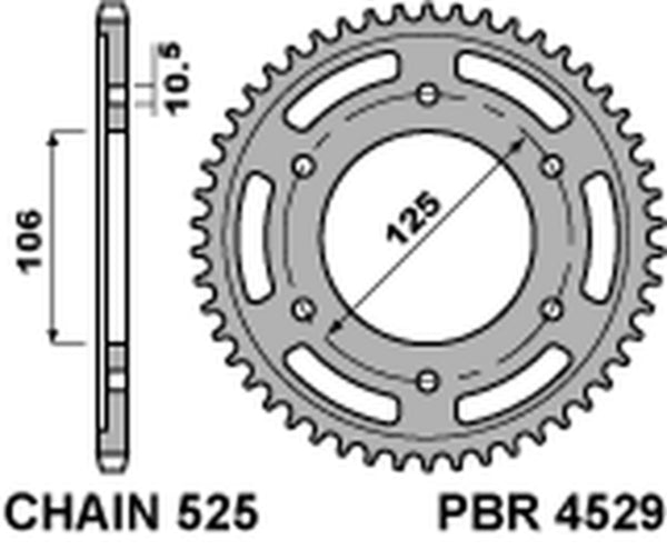PBR Ultra -Light Aluminium заден Spropet 4529 - 525 4529 44 L