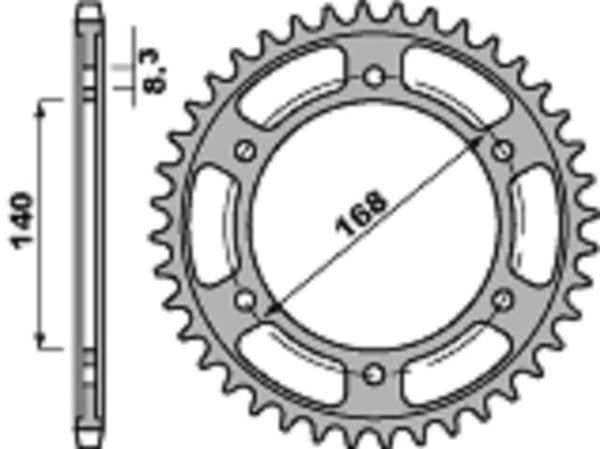 PBR Standard C45 Steel заден спойт 4550 - 525 4550 42 C45