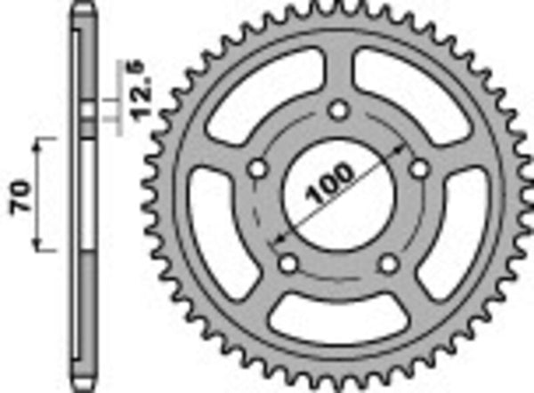 PBR Standard C45 Steel задно слепо 4646 - 525 4646 45 C45