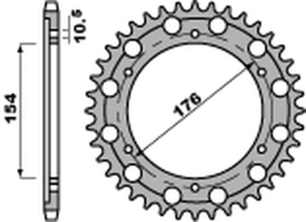 PBR Standard C45 Steel заден спойт 4679 - 525 4679 44 C45