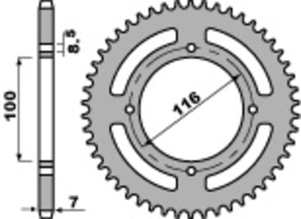 PBR Standard C45 Steel заден спойт 467m - 428 467M 51 C45