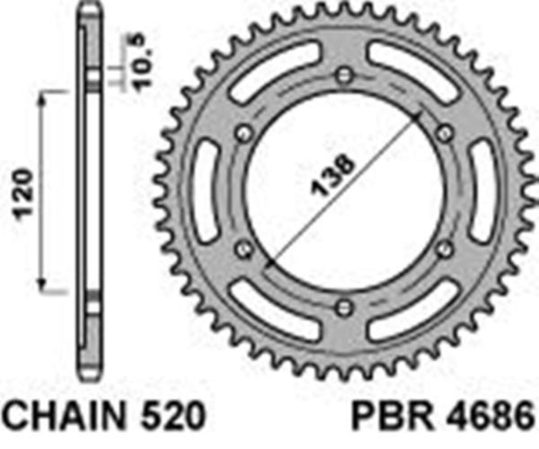PBR Standard C45 Steel задно слепо 4686 - 520 4686 38 C45