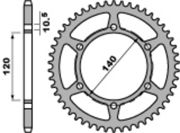 PBR Standard C45 Steel задно слепче 475 - 520 475 44 C45