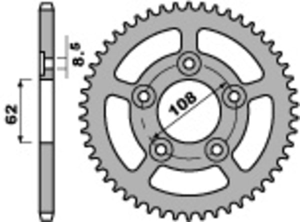 PBR Standard C45 Steel заден плотове 714 - 520 714 43 C45