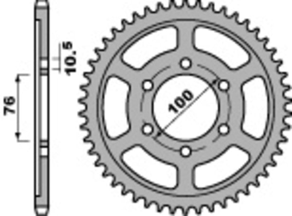 PBR Standard C45 Steel задно смоно 825 - 530 825 43 C45