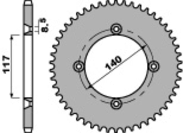 PBR Standard C45 Steel задно зъбче 831 - 428 831 48 C45