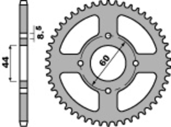 PBR Standard Steel Reary Sprock 833 - 428 833 49 F