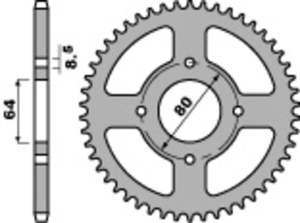 PBR Standard Steel Rear Sprocket 834 - 420 834 37 F 