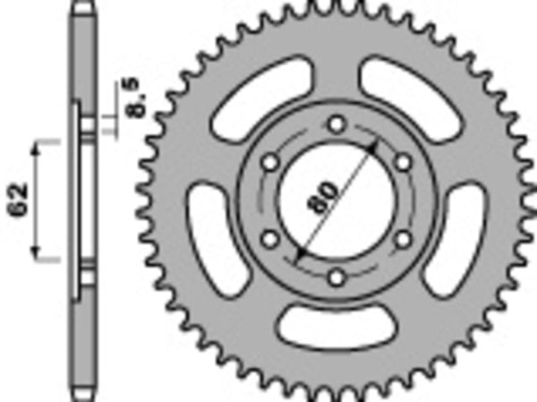 PBR стандарт C45 Steel задно зъбно колело 842 - 428 842 50 C45