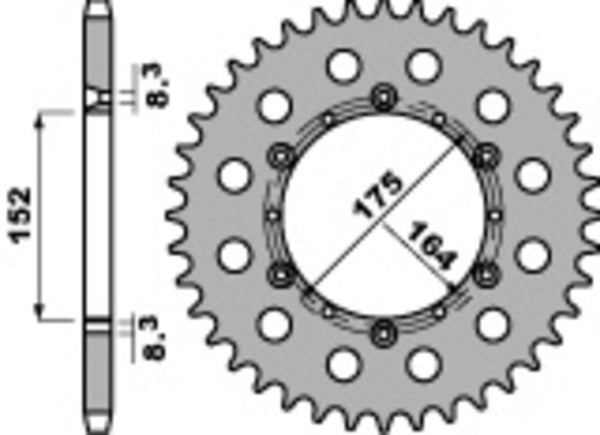 PBR Standard C45 Steel rear Sprock 856 - 520 856 48 C45