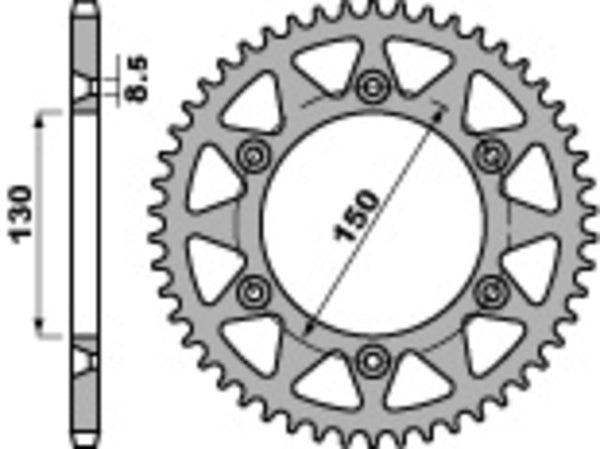 PBR Standard C45 Steel заден прок 270 - 520 270 43 C45