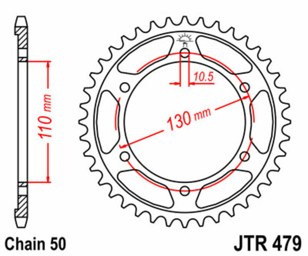 JT Sprock's Steel Standard Rear Sprock 479 - 530 JTR479.48